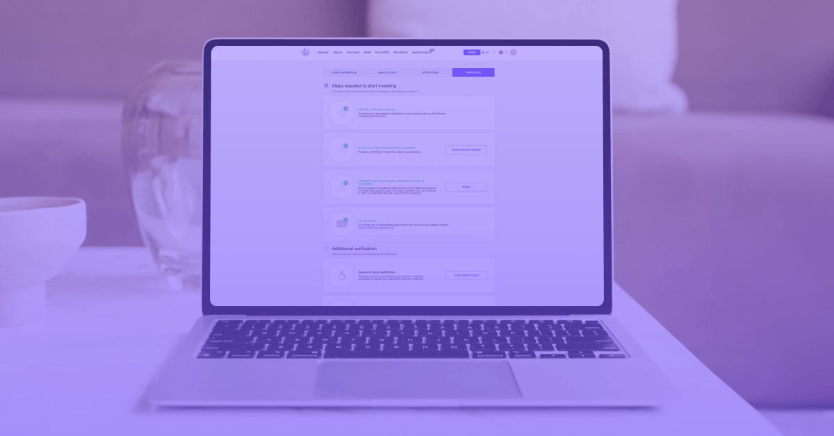 Debitum smoother onboarding verification improvements on a laptop screen